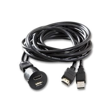 Port USB/HDMI pour Fiat Ducato - ALPINE - KCU-1H - Ajout d'un accès au tableau de bord - Noir - 1.8m - USB