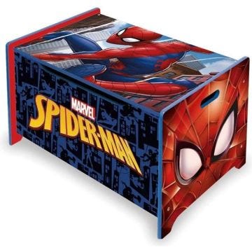 Coffre à jouets en bois / Coffre de rangement avec frein / Banc SPIDERMAN
