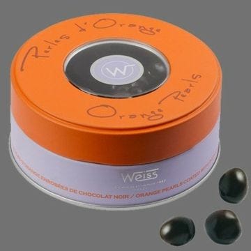 PERLES D' ORANGE  75GR, BOITE MÉTAL WEISS
