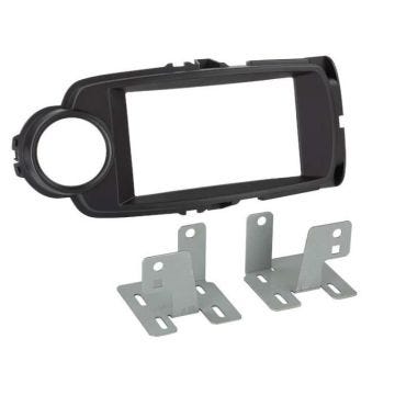 Adaptateur de façade 2-DIN - ACV - Toyota Yaris 2014 - Installation facile et esthétique - Couleur noire