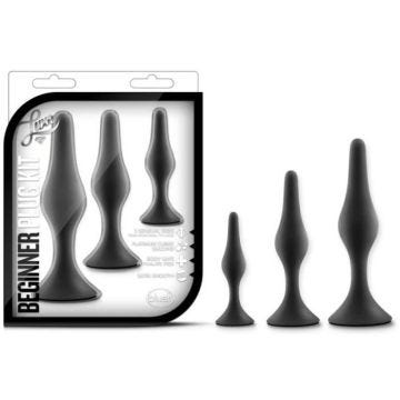 Coffret de plugs - Blush - 3 Plugs en Silicone Noir - Waterproof - Ventouse - Non toxique