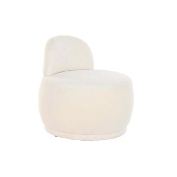 Fauteuil - Polyester - Blanc - Finition borre - 66 x 66 x 66 cm