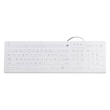 Clavier Filaire Médical - T'nB - Étanche IP68 - Rétroéclairé - Français AZERTY - Résistant à la Poussière