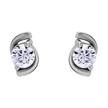 Boucles d'oreilles femme - Brillaxis - Boucles d'oreilles or blanc 18 carats oxydes - Couleur de la matière:Blanc