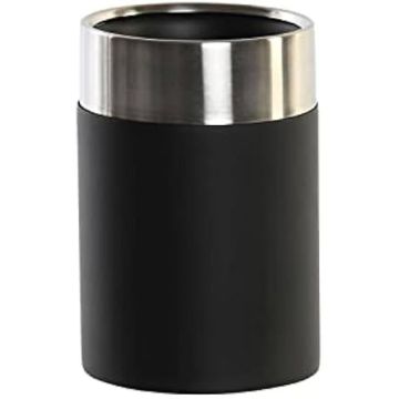 Porte-Brosse à Dents - DKD Home Decor - Résine - Noir et Argenté - 7x7x10,5 cm - Standard