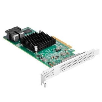 SilverStone SST-ECS05 carte d'extension SAS/SATA avec PCI-E Gen 3.0（x8）et un débit de 64 Gbps et 2x connecteurs Mini-SAS HD SFF-8643