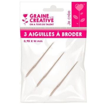 Aiguilles - LOT DE 3 - 0,95x41 - {couleur} - Aiguilles de couture - Accessoire de couture
