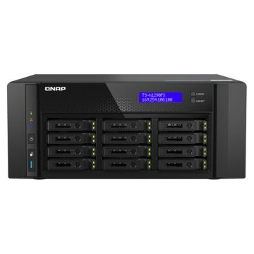 QNAP NAS TS-h1290FX-7232P-64G - 12 baies 100% flash U.2 NVMe/SATA avec stockage ZFS et connectivité 25GbE