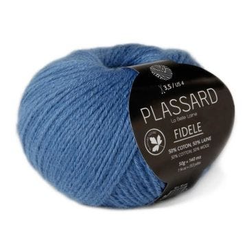 Laine classique Fidèle Bleu Jean'S - PLASSARD - Couleur principale Blanc - Couleur(s) Bleu Jean'S