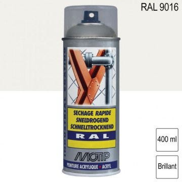 Aé;rosol MOTIP ACRYL - RAL 9016 - brillant - 400 ml
