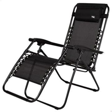 Chaise pliante AKTIVE - Noir - Résistante et confortable - Pour intérieur et extérieur