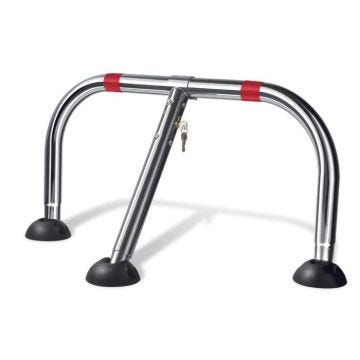barrière de parking *premium* Rabattable a clef, 3 pieds etrier a sceller defixation, Lot de 28 pièces.