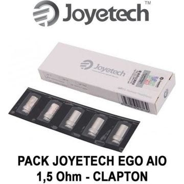 5 résistances JOYETECH EGO AIO de 1,5 Ohm CLAPTON pour EGO AIO, AIO PRO, AIO BOX, EVIC AIO, AIO D22. Certifié AUTHENTIQUE