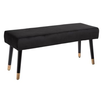 Banquette "Salome" noir - velours - Noir - Atmosphera createur d'interieur
