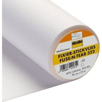 Entoilage thermocollant pour broderie Fixier Stickvlies - Blanc - Au mètre