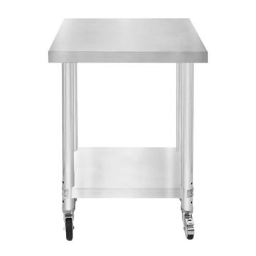 Table de Travail Inox à Roulettes Amovible Cuisine Chariot Prép Desserte 160KG