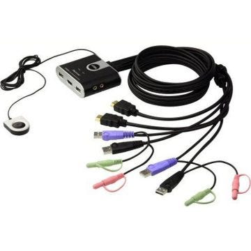 Switch KVM à 2 ports ATEN CS692, HDMI, USB, aud…