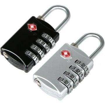 2 Cadenas TSA avec Code à 4 Chiffres argenté et Noir