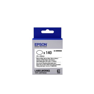 Epson LabelWorks LK-8WBWAB Noir sur blanc 25 x 38 mm 140 étiquette(s) (1 rouleau(x) x 140) étiquettes ovales découpées à la…