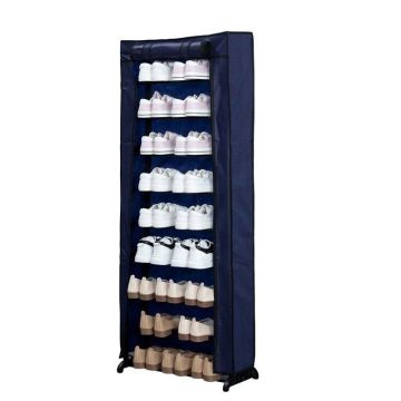 Meuble à chaussures 9 niveaux Herzberg HG8076-BLU