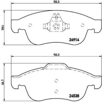 BREMBO Kit de Plaquettes de frein P68050 - 4 pièces