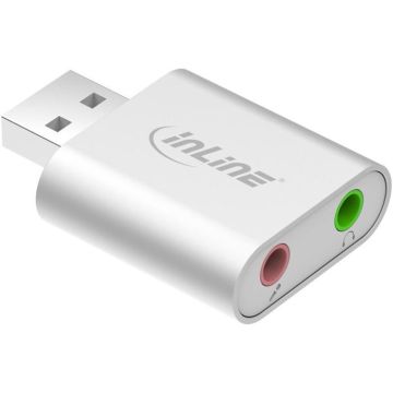 Carte son USB - InLine - HS100B - Stéréo - Compatible Windows et Mac - Plug and Play