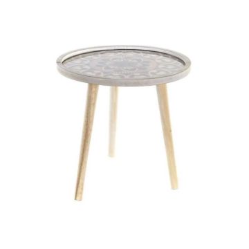 Table d'appoint Thyann Naturel Noir MDF Colonial (40 x 40 x 41 cm)