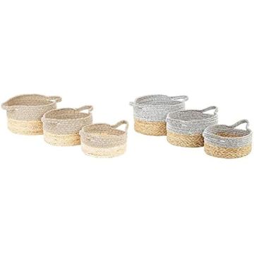 Jeu de paniers - DKD HOME DECOR - Standard - Coton - Beige et gris - 33 x 56 x 29 cm
