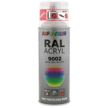 PEINTURE ACRYLIQUE RAL 9002 BLANC GRIS BRILLANT 400 ML DUPLI COLOR