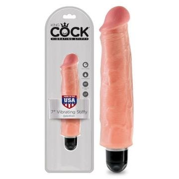 VIBROMASSEUR KING COCK VIBRAN STIFFY 7” REALISTIC BLANC
