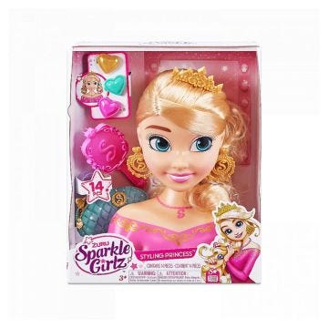 Tête à Coiffer Sparkle Girlz Princesse - Autre - Mixte - 3 ans et plus - 23x12x28cm - Blanc