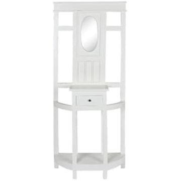 Meuble d'entrée - HOME ESPRIT - Blanc - Bois - 75 x 31 x 180 cm - Montage facile