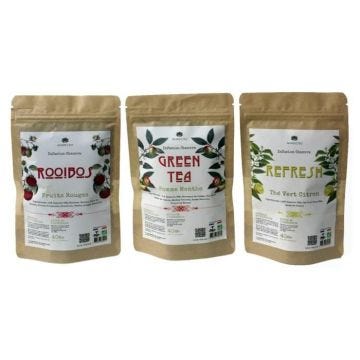 Pack 3 Infusions Bio Chanvre "FRUITÉES", Fleurs de Chanvre CBD (25%), 3 Sachets de 40g net, env. 20 infusions / Sachet.