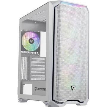 Nfortec KRATER X Boîtier PC Gaming Mid Tower ATX,Blanc