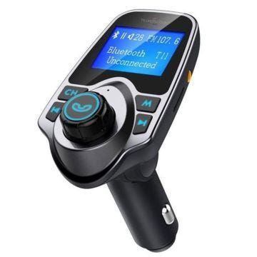Transmetteur FM Voiture Bluetooth Lecteur MP3 Appel Mains Libres/Double Recharge USB, Micro SD/TF pour iPhone 8 7 Plus 6