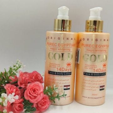 Lait Purec, pure Egyptian gold lait concentré, anti tâches très éclaircissante et unifiant 300ml X2