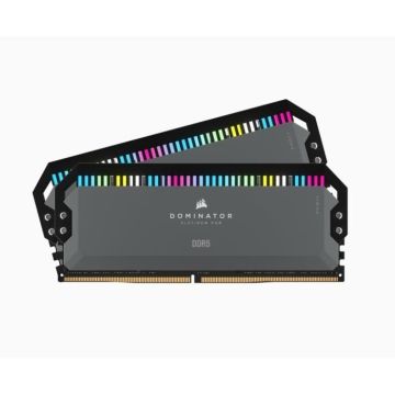 Mémoire RAM - CORSAIR - DOMINATOR PLATINUM RGB DDR5 - 32GB 2x16GB DIMM - 5600 MHz - 1,25V - Gris (CMT32GX5M2B5600Z36)