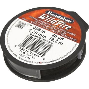 Fil nylon tressé Wildfire - Noir - 0,2 mm - 18,3 m