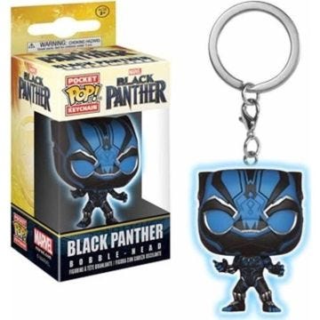 Porte Clé Marvel Black Panther - Black Panther Glow In The Dark Pocket Pop - FUNKO - Accessoire - Vinyl - Noir