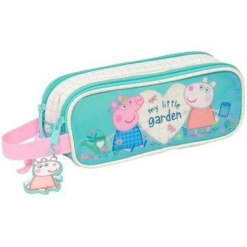 Trousse Double Enfant - SAFTA - Peppa Pig Pretty Flowers - Rose, Violet, Vert - Confortable et Polyvalente