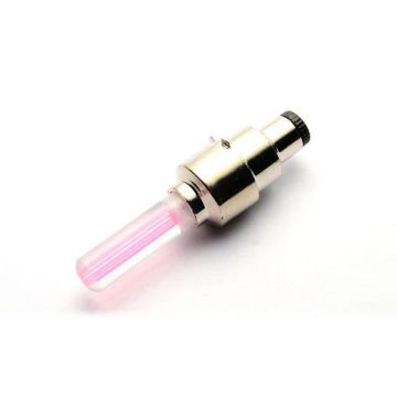 SHOP-STORY - LED BICYCLE WHEEL PINK : Lot de 2 Valves à LED pour Roues de Vélo Moto Voiture - Couleur Rose