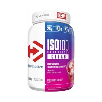 ISO 100 Clair 900g Sucette aux baies sauvages Dymatize Proteine