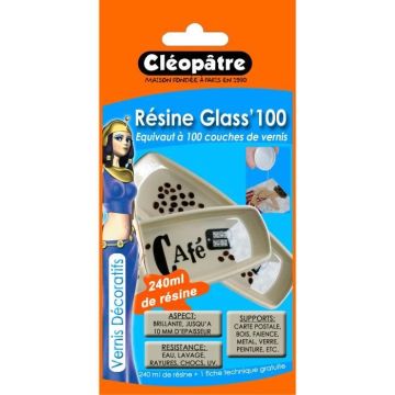 Résine Glass'100 avec accessoires - 240 ml - Cl…