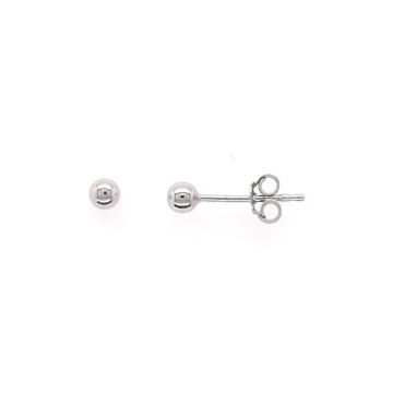 Boucles d'Oreilles femme - BRILLAXIS - Boucles d'oreilles Boule 3 mm or 750/1000 - Couleur de la matière:Blanc