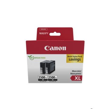 Cartouches d'encre Canon PGI-2500 XL Twin Pack - Capacité XL (2x Noires XL) - Certifié Canon