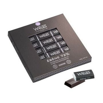 Coffret de 36 Napolitains noir 72% Ebene 240g Weiss