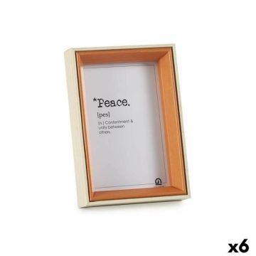 cadre photo verre marron blanc bois mdf (6 unités)