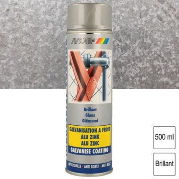 MOTIP Peinture - bombe galvanisation à froid Alu-Zinc Spray 500ml Réf. M07302 - OD