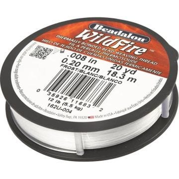 Fil nylon tressé Wildfire - Blanc - 0,2 mm - 18,3 m