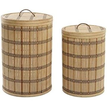 Ensemble de paniers - DKD Home Decor - Standard - Multicolore - Bambou - 40x40x63 cm